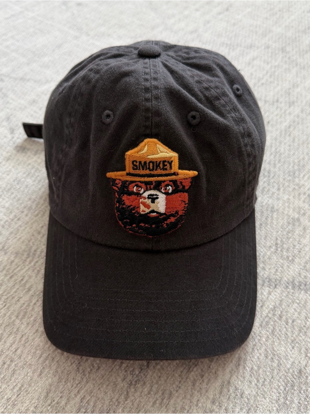 American Needle Inc. Smokey the Bear Adult Black Adjustable OSFM Adjustable Hat